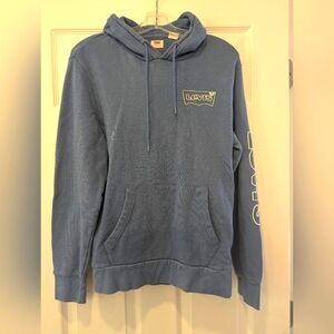 Levi's Men Logo Graphic Hoodie Sweatshirt Pullover Cotton Blue White Size S